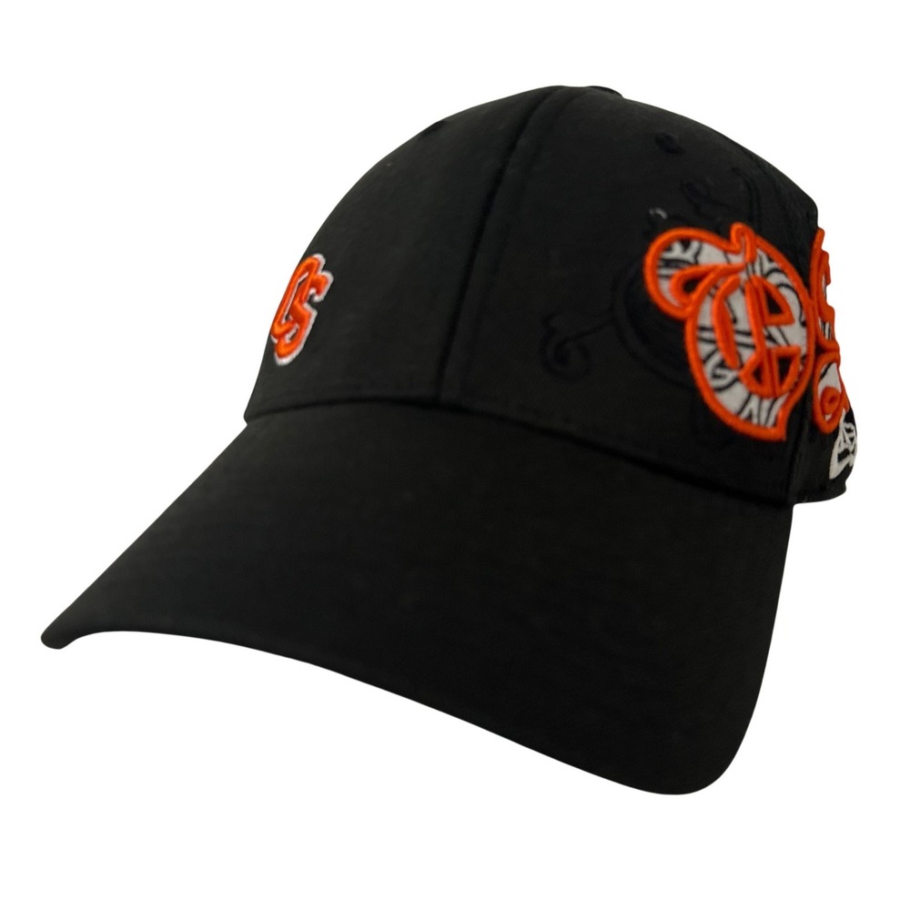 Rare Y2K New Era 39THIRTY Oregon State Beavers Hat Mens S-M Black OSU Stretch